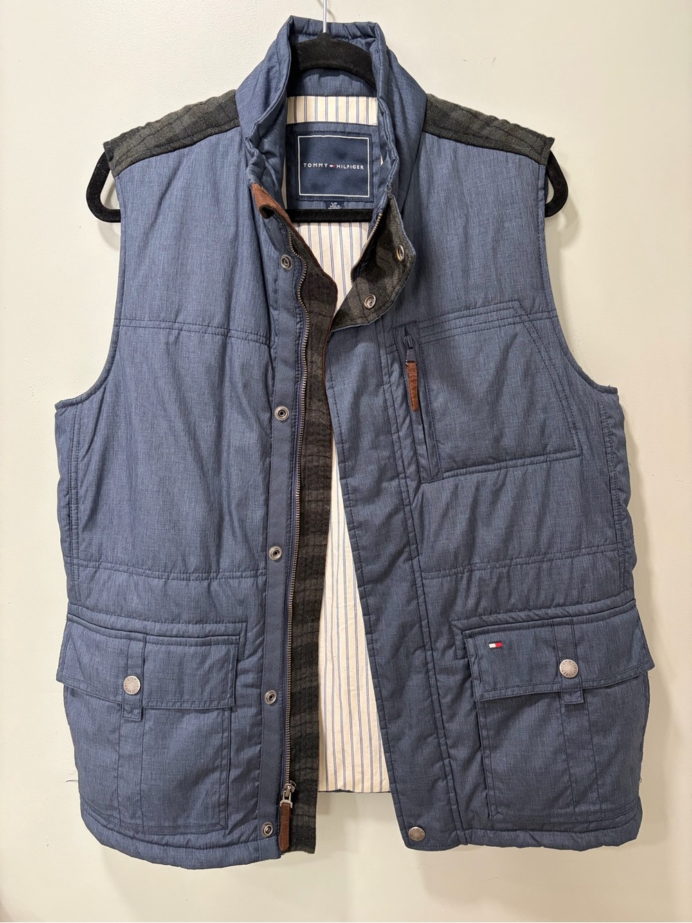 Tommy Hilfiger Navy Quilted Utility Vest